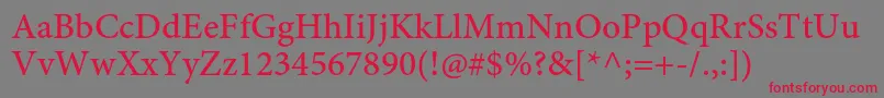 MinionproMediumcapt Font – Red Fonts on Gray Background