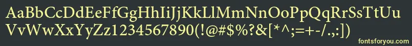 MinionproMediumcapt Font – Yellow Fonts on Black Background