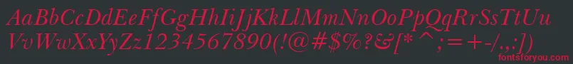 BaskervilleItalicBt Font – Red Fonts on Black Background