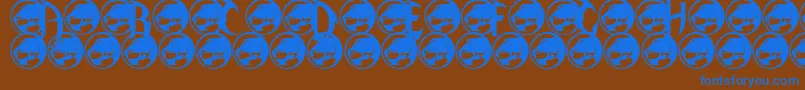 Thundercaps Font – Blue Fonts on Brown Background