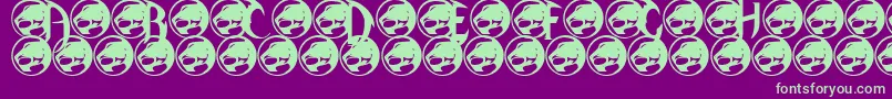 Thundercaps Font – Green Fonts on Purple Background