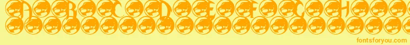 Thundercaps Font – Orange Fonts on Yellow Background