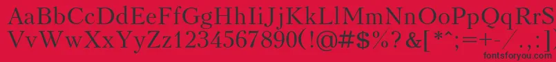 フォントKudrashovc – 赤い背景に黒い文字