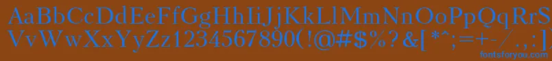 Kudrashovc Font – Blue Fonts on Brown Background