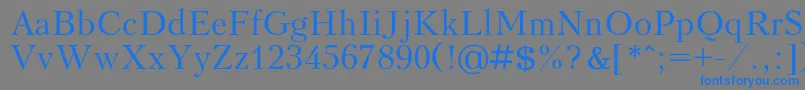 フォントKudrashovc – 灰色の背景に青い文字