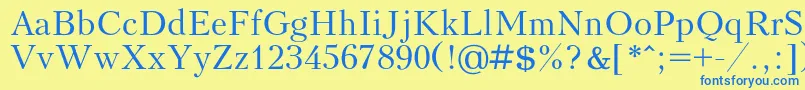 Kudrashovc Font – Blue Fonts on Yellow Background