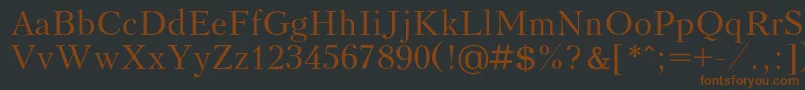 Kudrashovc-fontti – ruskeat fontit mustalla taustalla