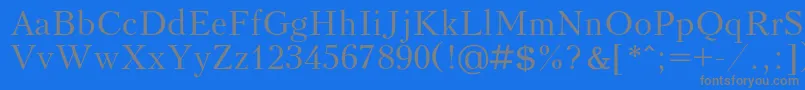 Kudrashovcフォントについての詳細 フォントKudrashovc – 青い背景に灰色の文字