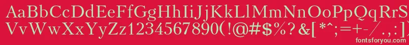 フォントKudrashovc – 赤い背景に緑の文字