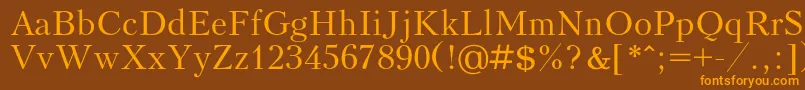 Kudrashovc Font – Orange Fonts on Brown Background