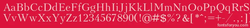 Kudrashovc Font – Pink Fonts on Red Background