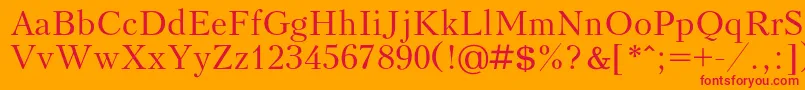 フォントKudrashovc – オレンジの背景に赤い文字