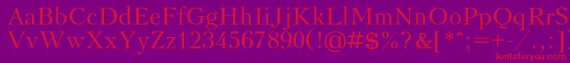 フォントKudrashovc – 紫の背景に赤い文字