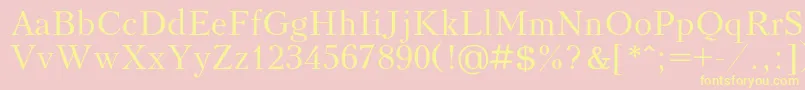 Kudrashovc Font – Yellow Fonts on Pink Background