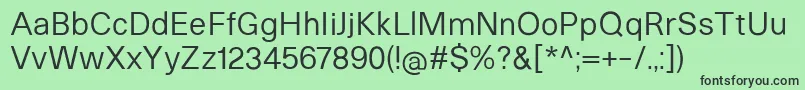 フォントHeltarRegular – 緑の背景に黒い文字