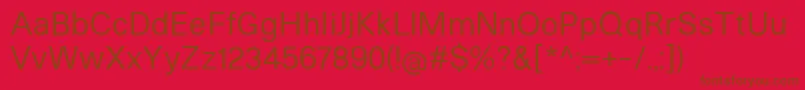 HeltarRegular-fontti – ruskeat fontit punaisella taustalla