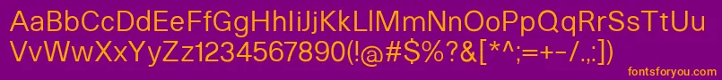 HeltarRegular Font – Orange Fonts on Purple Background