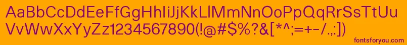 HeltarRegular Font – Purple Fonts on Orange Background