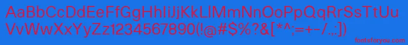 HeltarRegular Font – Red Fonts on Blue Background
