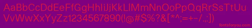 HeltarRegular-fontti – punaiset fontit violetilla taustalla
