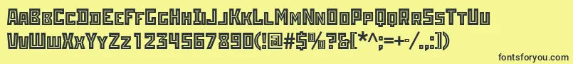 Rodchenkoinlineett Font – Black Fonts on Yellow Background