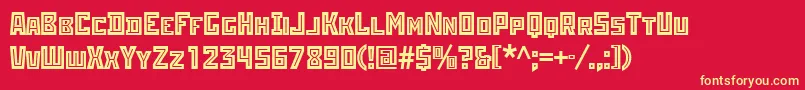 Rodchenkoinlineett Font – Yellow Fonts on Red Background