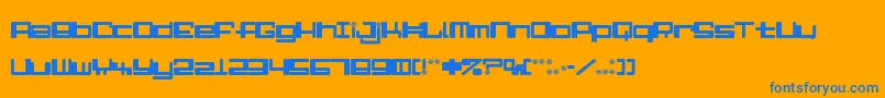 フォントAlphaNiner – オレンジの背景に青い文字