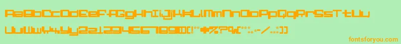 AlphaNiner Font – Orange Fonts on Green Background