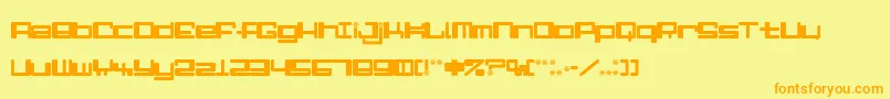 AlphaNiner Font – Orange Fonts on Yellow Background