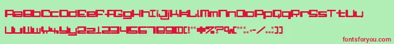 フォントAlphaNiner – 赤い文字の緑の背景