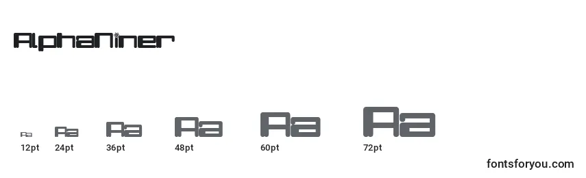 AlphaNiner Font Sizes