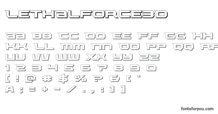 Шрифт Lethalforce3D – алфавит, цифры, специальные символы