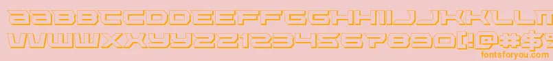 Lethalforce3D-Schriftart – Orangefarbene Schriften auf rosa Hintergrund