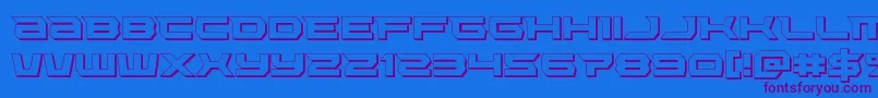 Lethalforce3D Font – Purple Fonts on Blue Background