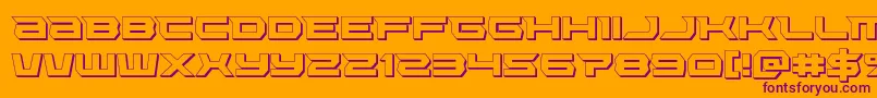 Lethalforce3D-Schriftart – Violette Schriften auf orangefarbenem Hintergrund