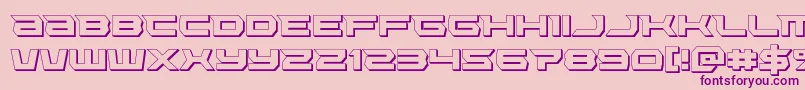 Lethalforce3D-Schriftart – Violette Schriften auf rosa Hintergrund