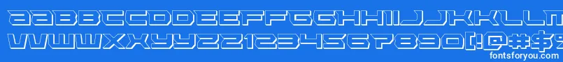 フォントLethalforce3D – 青い背景に白い文字