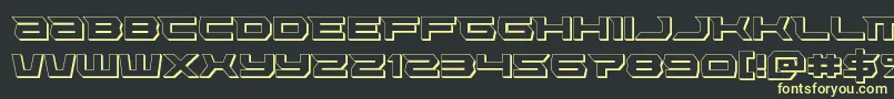 Lethalforce3D-Schriftart – Gelbe Schriften auf schwarzem Hintergrund