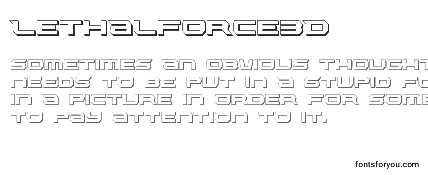 Przegląd czcionki Lethalforce3D