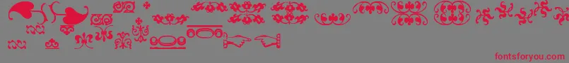 フォントFeflow2 – 赤い文字の灰色の背景