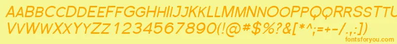 FlorencesansScItalic Font – Orange Fonts on Yellow Background