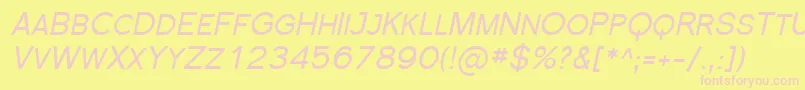 FlorencesansScItalic Font – Pink Fonts on Yellow Background