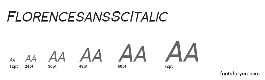 Размеры шрифта FlorencesansScItalic