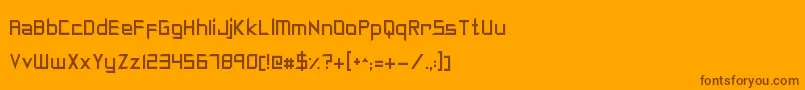 SyntheticSharps Font – Brown Fonts on Orange Background