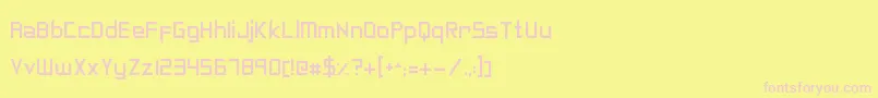 フォントSyntheticSharps – ピンクのフォント、黄色の背景