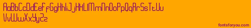 EazyRegular-Schriftart – Violette Schriften auf orangefarbenem Hintergrund