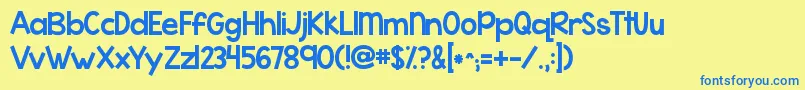 Kgwhattheteacherwants Font – Blue Fonts on Yellow Background