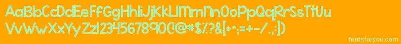 Kgwhattheteacherwants Font – Green Fonts on Orange Background
