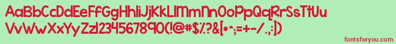 Kgwhattheteacherwants Font – Red Fonts on Green Background