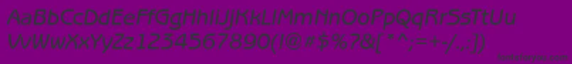 BenjaminGothicMediumItalic Font – Black Fonts on Purple Background